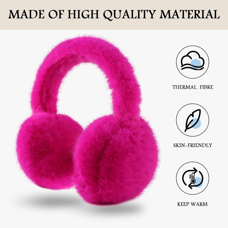 Pesaat Warm Ear muffs for Women Winter Unisex Fluffy Earmuffs Lady Ear Warmer Faux Fur Ear Covers - Image 3